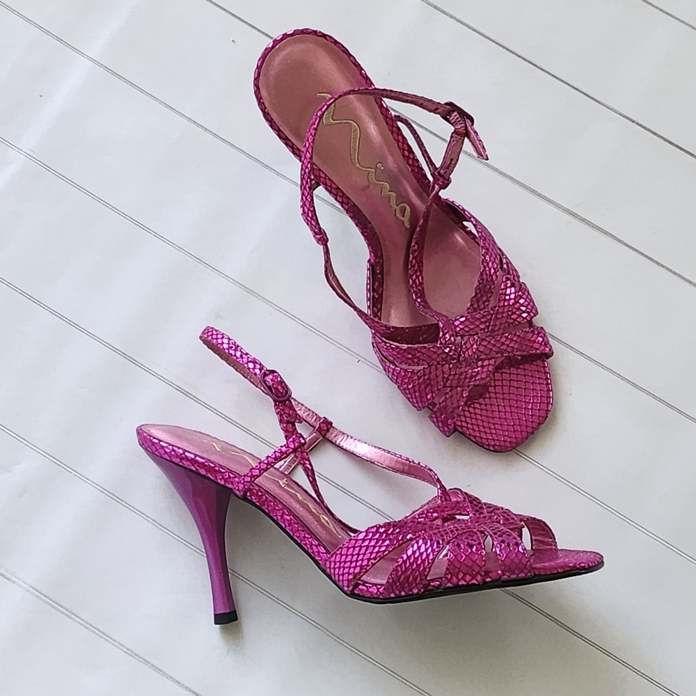 Nina Women's Pink Strappy Heels